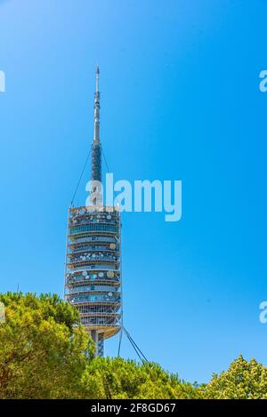 Torre de Collserola Telekommunikationsturm in Barcelona, Spanien Stockfoto