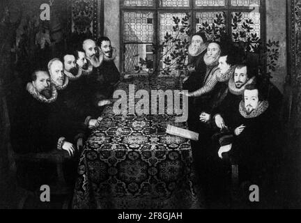 Charles James Stuart (1566-1625), König von England, König von Irland, und war der erste, der sich selbst König von Großbritannien gestaltete. Er regierte in Schottland als James VI vom 24. Juli 1567 bis zum Tod von Elizabeth I. von England im Jahr 1603. Als erster Monarch Englands aus dem Haus Stuart leitete er 1604 auch die Konferenz im Somerset House, bei der die Feindseligkeiten zwischen England und Spanien beendet wurden Stockfoto