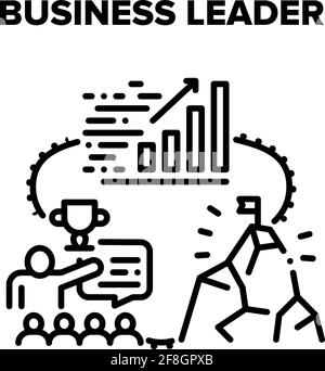 Business Leader Vector Black Illustration Stock Vektor