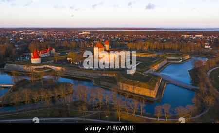 Luftbild Blick auf die historische Festung bei Sonnenuntergang Stockfoto