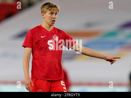 Stoke, England, 13. April 2021. Quinn aus Kanada während des Internationalen Fußballfreundschaftsspiel im bet365 Stadium, Stoke. Bildnachweis sollte lauten: Andrew Yates / Sportimage Stockfoto