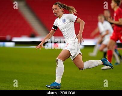 Stoke, England, 13. April 2021. Jordan Nobbs von England während des Internationalen Fußballfreundschaftsspiel im bet365 Stadium, Stoke. Bildnachweis sollte lauten: Andrew Yates / Sportimage Stockfoto