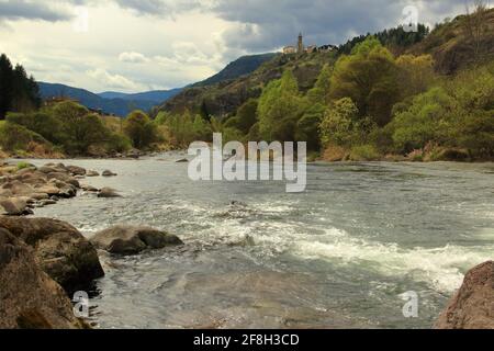 Avisio im Trentino Alto Adide bei Cavalese Stockfoto