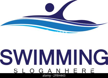 Schwimmen Logo Vektor Illustration Design.Schwimmen Club. Design-Vorlage für das Bademoden-Logo Stock Vektor