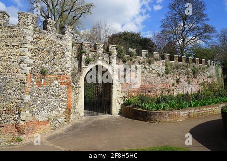 Die Mauern von Hertford Castle Stockfoto