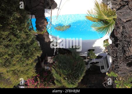 Fundación César Manrique Stiftung César Manrique, im ehemaligen Haus des Künstlers in Tahiche, Lanzarote, Kanarische Inseln Haus, Kanaren, spanien Stockfoto