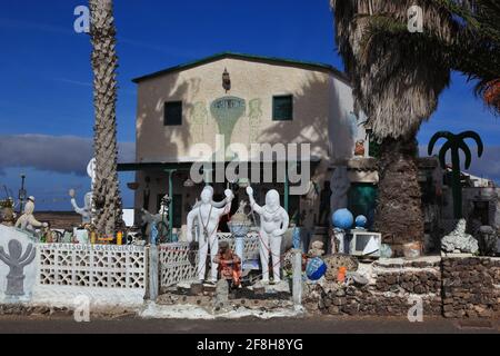 Kitsch und Krempel Shop, Kunst, Kunsthandwerk, Flohmarkt, Teguise, Lanzarote, Kanarische Inseln, Kanaren, Spanien Stockfoto