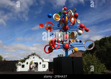 Windspiel Fundación César Manrique Stiftung César Manrique, im ehemaligen Haus des Künstlers in Tahiche, Lanzarote, Kanarische Inseln Haus, Kanaren Stockfoto