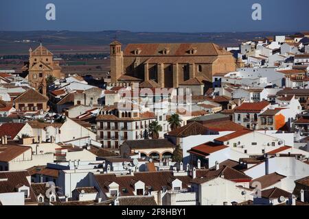 Antequera, Spanien, Andalusien, Altstadt und die Iglesia de San Pedro, Peterschurch Stockfoto