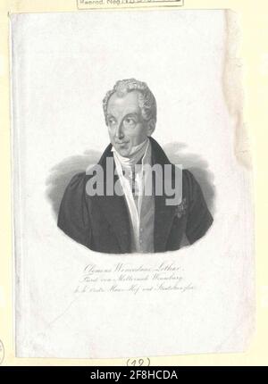 Metternich Winceburg, Klemens Wenzel Lothar Prinz von Anonymous Stahlstich Stockfoto