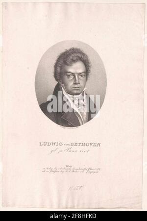 Beethoven, Ludwig van Lithographie: Kunike, Adolph Friedrichverger: Kunike, Adolph Friedrich Verlagsort: Wien Stockfoto