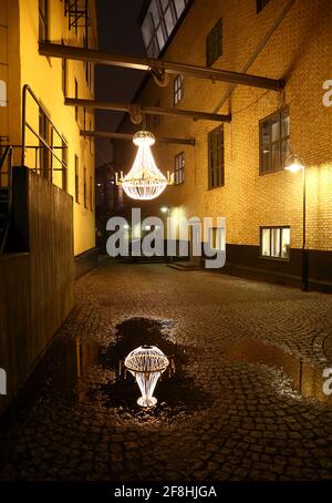 Industrielandschaft in der Stadt Norrköping. Stockfoto