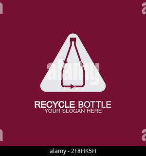Recycling-Plastikflasche Logo Symbol Vektor Illustration Design.Flasche mit Recycling-Symbol. Plastik Recycling Symbol flache Symbol-Vektor-Illustration Stock Vektor