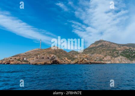 Militärische Batterie zum Schutz der Einfahrt zum Hafen von Cartagena in Spanien Stockfoto