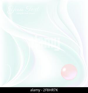 Abstrakter Hintergrund mit rosa Perle und blauer Seide Stock Vektor