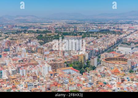 Luftaufnahme der Plaza de Toros in Alicante, Spanien Stockfoto
