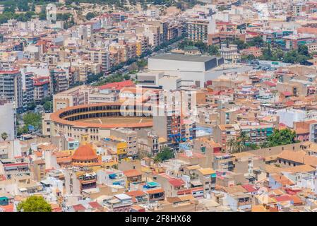 Luftaufnahme der Plaza de Toros in Alicante, Spanien Stockfoto