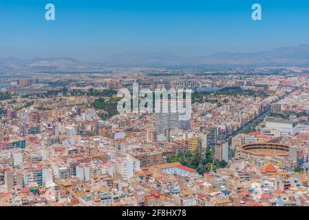 Luftaufnahme der Plaza de Toros in Alicante, Spanien Stockfoto