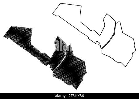 Manassas Park City County, Commonwealth of Virginia (unabhängige Stadt, US County, Vereinigte Staaten von Amerika, USA, USA, US) Kartenvektordarstellung, Stock Vektor