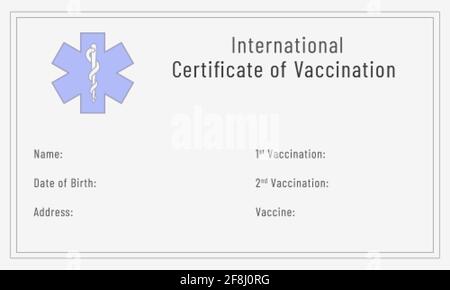 Internationale Impfstoffkarte. Impfpass Stock Vektor