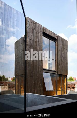 Blick von der Penthouse-Terrasse. Córdoba 223, Mexiko-Stadt, Mexiko. Architekt: BAAQ , 2019. Stockfoto