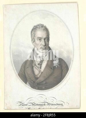 Metternich-Winceburg, Klemens Wenzel Lothar Prinz der Lithographie von Friedrich Lieder Stockfoto