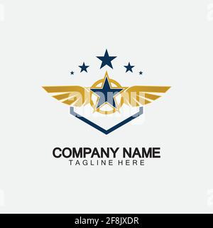 Stern mit Flügel Logo Symbol Vektor Illustration Design-Vorlage Stock Vektor