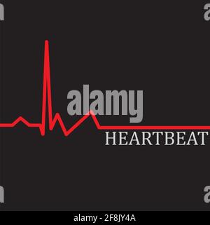 Herzschlagmonitor Pulslinien-Art-Vektor-Symbol, EKG-Herzschlag, Symbol für Kardiologie, Logo für Kardiologen. Medizinisches Symbol Stock Vektor