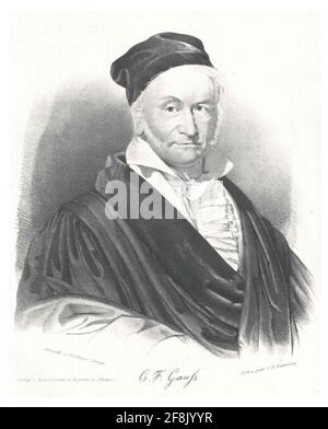 Gauss, Karl Friedrich . Stockfoto