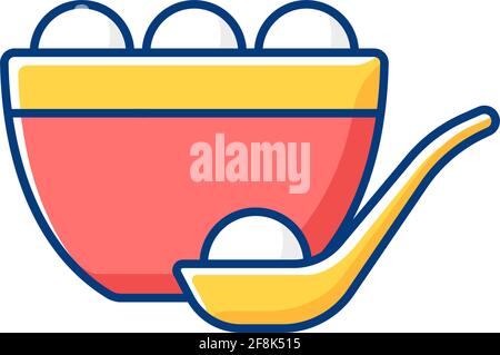 Tangyuan RGB-Farbsymbol Stock Vektor