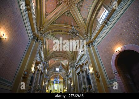 Innenansicht des barocken Templo de San Agustín in San Luis Potosí, Mexiko. Stockfoto