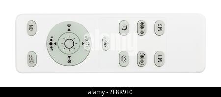 led-Deckenleuchte, Fernbedienungspfad isoliert auf weiß Stockfoto