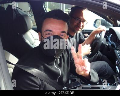 Giovanni Zarrella bei der Ankunft zur TV-Sendung 'MDR um 4' im MDR-Studio. Leipzig, 14.04.2021 Stockfoto