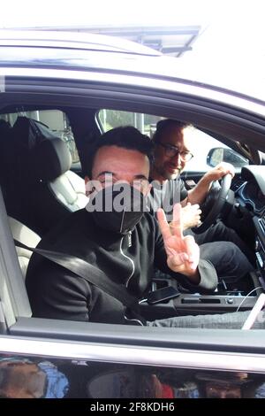 Giovanni Zarrella bei der Ankunft zur TV-Sendung 'MDR um 4' im MDR-Studio. Leipzig, 14.04.2021 Stockfoto