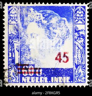 MOSKAU, RUSSLAND - 10. NOVEMBER 2019: Briefmarke gedruckt in den Niederlanden zeigt, Serie, circa Stockfoto
