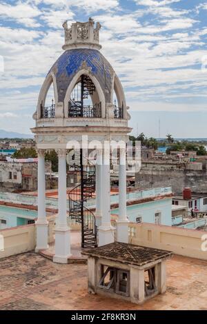 Turm der Casa de la Cultura Benjamin Duarte in Cienfuegos, Kuba. Stockfoto