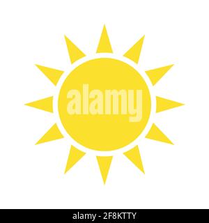 Einfaches flaches Symbol der gelben Sonne Stock Vektor