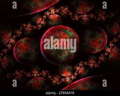 Digitale Grafik für kreatives Grafikdesign. Detailreiches fraktales Uhrwerk, Fantasy Steampunk Design Stockfoto