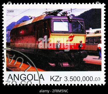 MOSKAU, RUSSLAND - 10. NOVEMBER 2019: Briefmarke gedruckt in Angola (Cinderellas) zeigt, Serie, circa Stockfoto