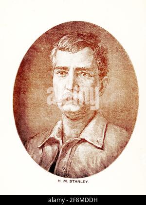 David Livingstone (1813-1873) war ein schottischer Missionar und Entdecker in Afrika. Er entdeckte Victoria Falls im Jahr 1855. Als es eine Zeit lang keine Nachrichten von ihm gab, wurde der britische Entdecker Henry Morton Stanley (1841–1904) geschickt, um ihn zu finden. Er tat dies am 10. November 1871 im kleinen Dorf Ujiji in Tansania, in der Nähe des Tanganjikasees. Stockfoto