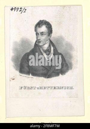 Metternich Winceburg, Klemens Wenzel Lothar Prinz der anonymen Lithographie Stockfoto