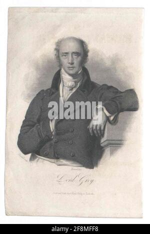 Grau, 2. Earl Gray, Viscount Howick, Charles Leitung: Frommel, Carl Ludwigstecher: Hessloehl, Wilhelmverlag: Art-Verlag Dating: 1825/1843 Verlag: Karlsruhe Stockfoto