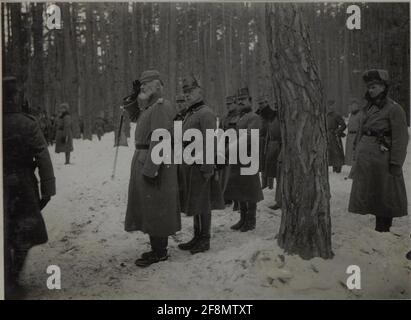 Die Kommandierung des deutschen Ostemischen Generalfeldmarschalls Prinz Leopold von Bayern insoziert die Wiener Truppen der Infanteriedivision von 25. Stockfoto