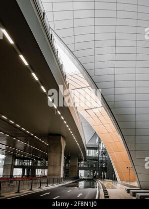 Details der Beijing Daxing Flughafen Architektur Stockfoto