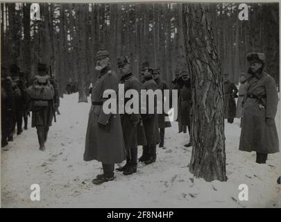 Die Kommandierung des deutschen Ostemischen Generalfeldmarschalls Prinz Leopold von Bayern insoziert die Wiener Truppen der Infanteriedivision von 25. Stockfoto