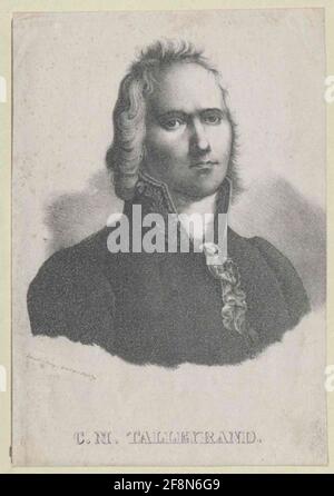 Talleyrand Perigord, Charles Maurice Herzog Steindruck von Schneider, Frankfurt Stockfoto