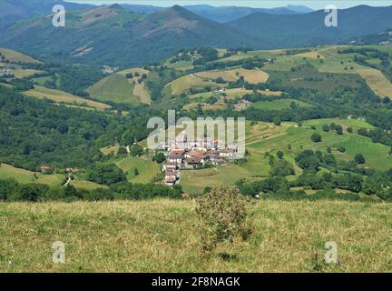 Dorf Ziga im Baztan-Tal von Navarra-Spanien Stockfoto