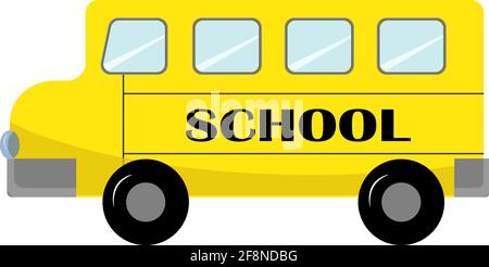 Gelbe Schule Bus Kinder Spielzeug Illustration. Stock Vektor
