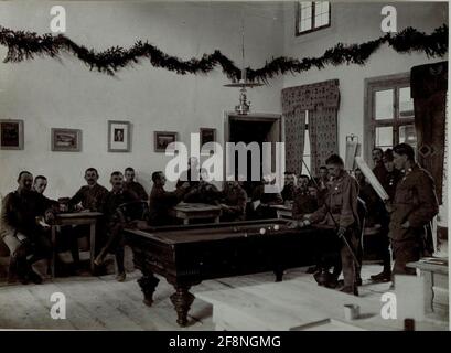 Das Soldatenheim der 4. Bergbrigade, das Reservat der XVI. Korps. Stockfoto