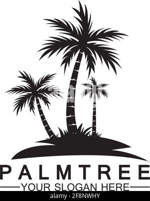 Palm Tree Sommer logo template Vector Illustration Stock Vektor